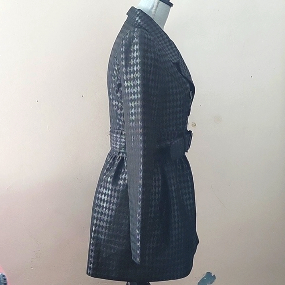 Candie's Brand Black Button Down Coat With Belt, Size: L - Picture 4 of 9